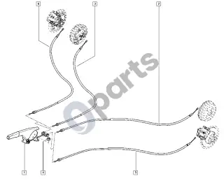 Renault Modus (2004–2012) Rankinis stabdys – schema
