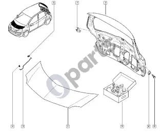 Renault Modus (2004–2012) Šone neatsidarantys elementai – schema