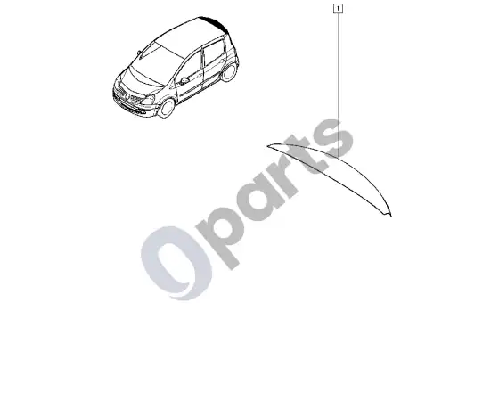 Renault Modus spoilerio priedai – schema