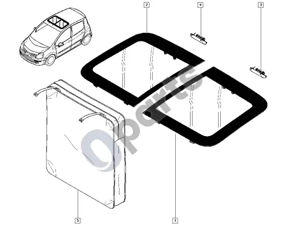Renault Modus stoglangis – schema