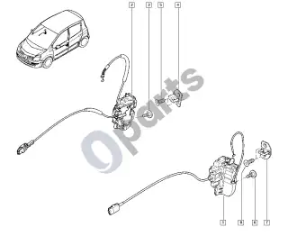 Renault Modus (2004–2012) Visos spynos – schema