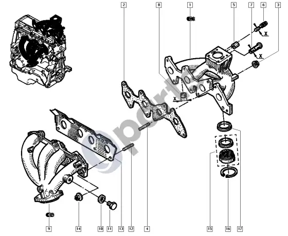 Renault Scenic I kolektorius (E7J) – schema