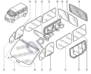 Renault Trafic II (X83) (2001–2014) Langai – schema