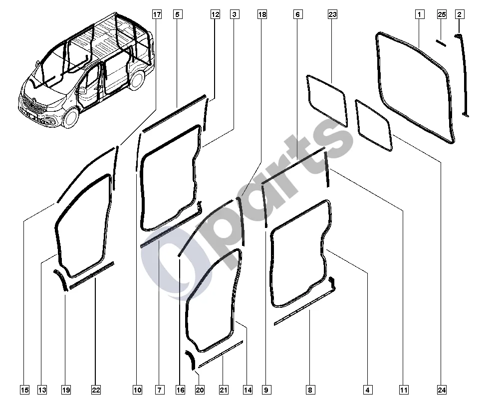Renault Trafic III (X82) (2014–) Sandarikliai schema – pozicija 21: Obturateur