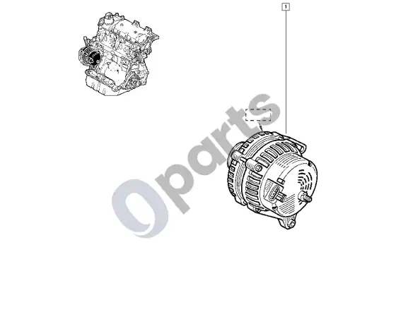 Renault Twingo II generatorius – starteris (D4F) – schema