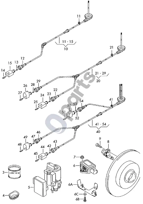Seat Altea ABS valdymo blokas; greičio jutiklis; šoninio pagreičio jutiklis -esp- – schema