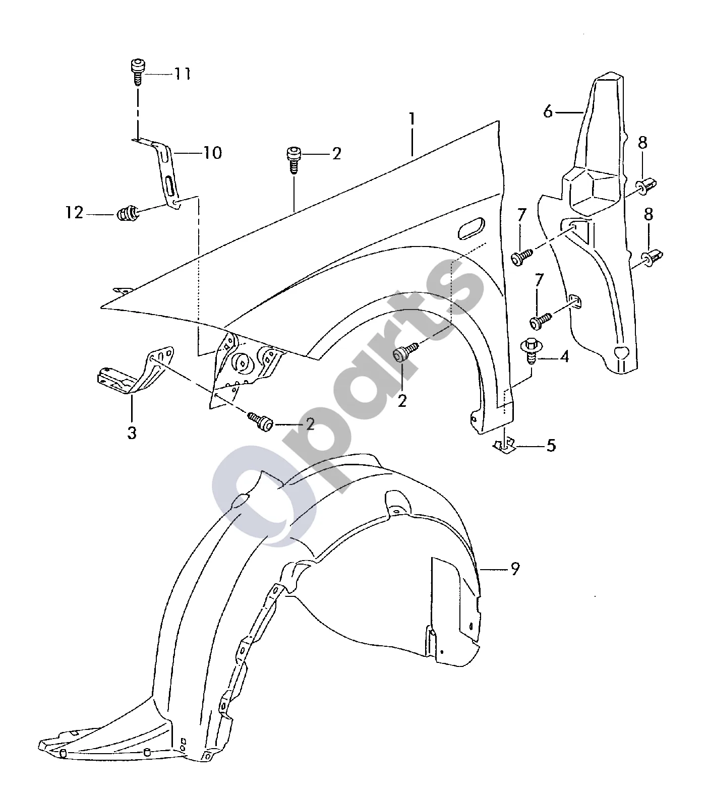 Seat Altea (2004–2015) Sparnas schema – Uždarymo elementas