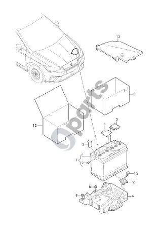 Seat Arona (2017–) Akumuliatorius – schema