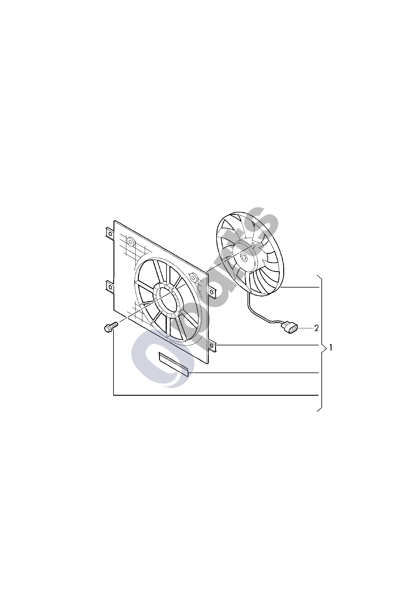 Seat Arona (2017–) Radiatoriaus ventiliatorius schema – Radiatoriaus ventiliatorius su gaubtu