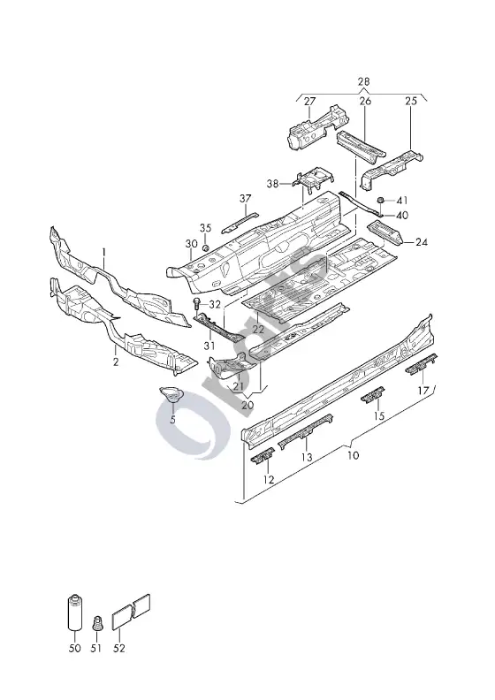 Seat Ateca apatinė plokštė – schema