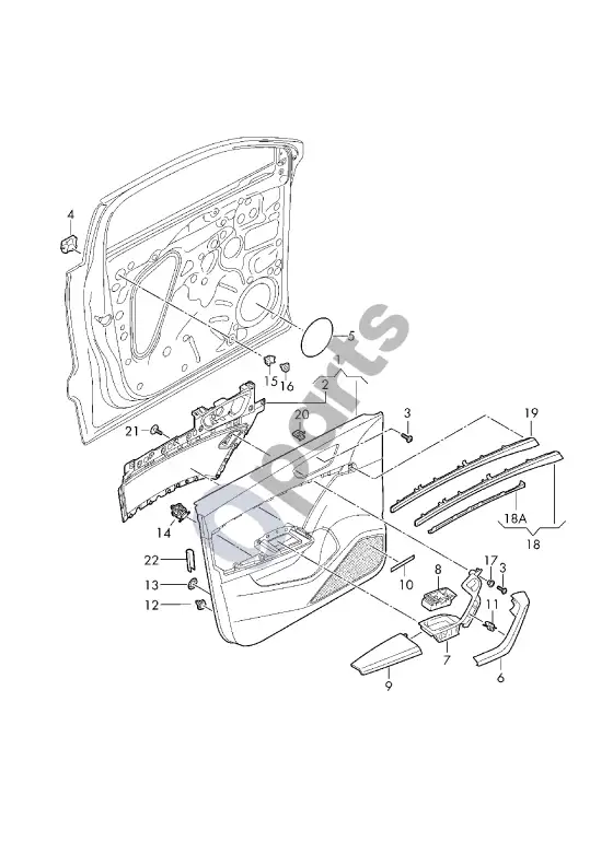 Seat Ateca durų skydas – schema