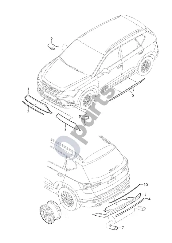 Seat Ateca priedas – schema