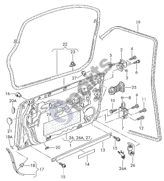 Seat Exeo durys – schema