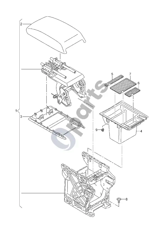 Seat Leon porankis su daiktadėže – schema