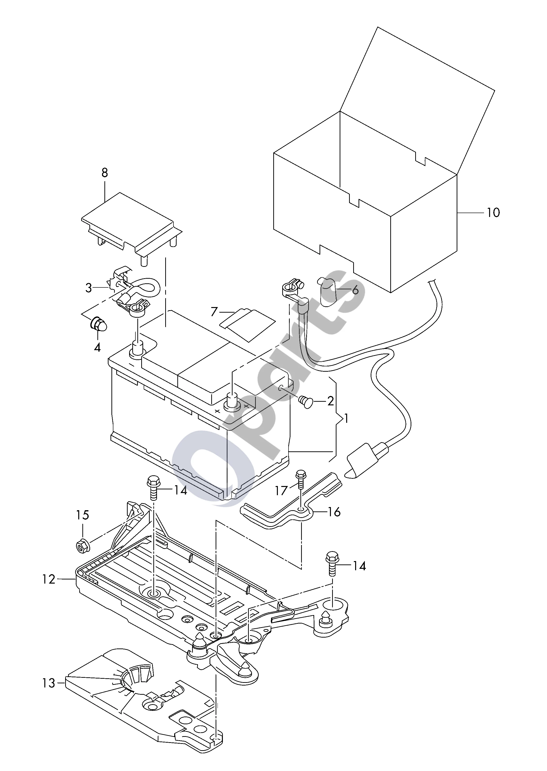 Seat Leon (5F) (2012–2019) Akumuliatorius (LEON TYP 5F LEON TYP 5F__5F19B2 20211) schema – pozicija 3: Akumuliatoriaus stebėjimo valdymo blokas D - 04.11.2013>> - 02.11.2014