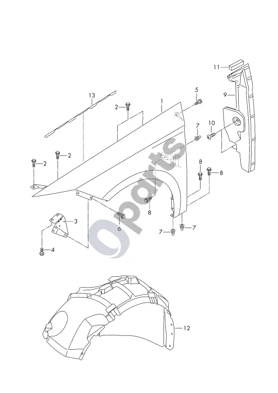 Seat Leon sparnas – schema