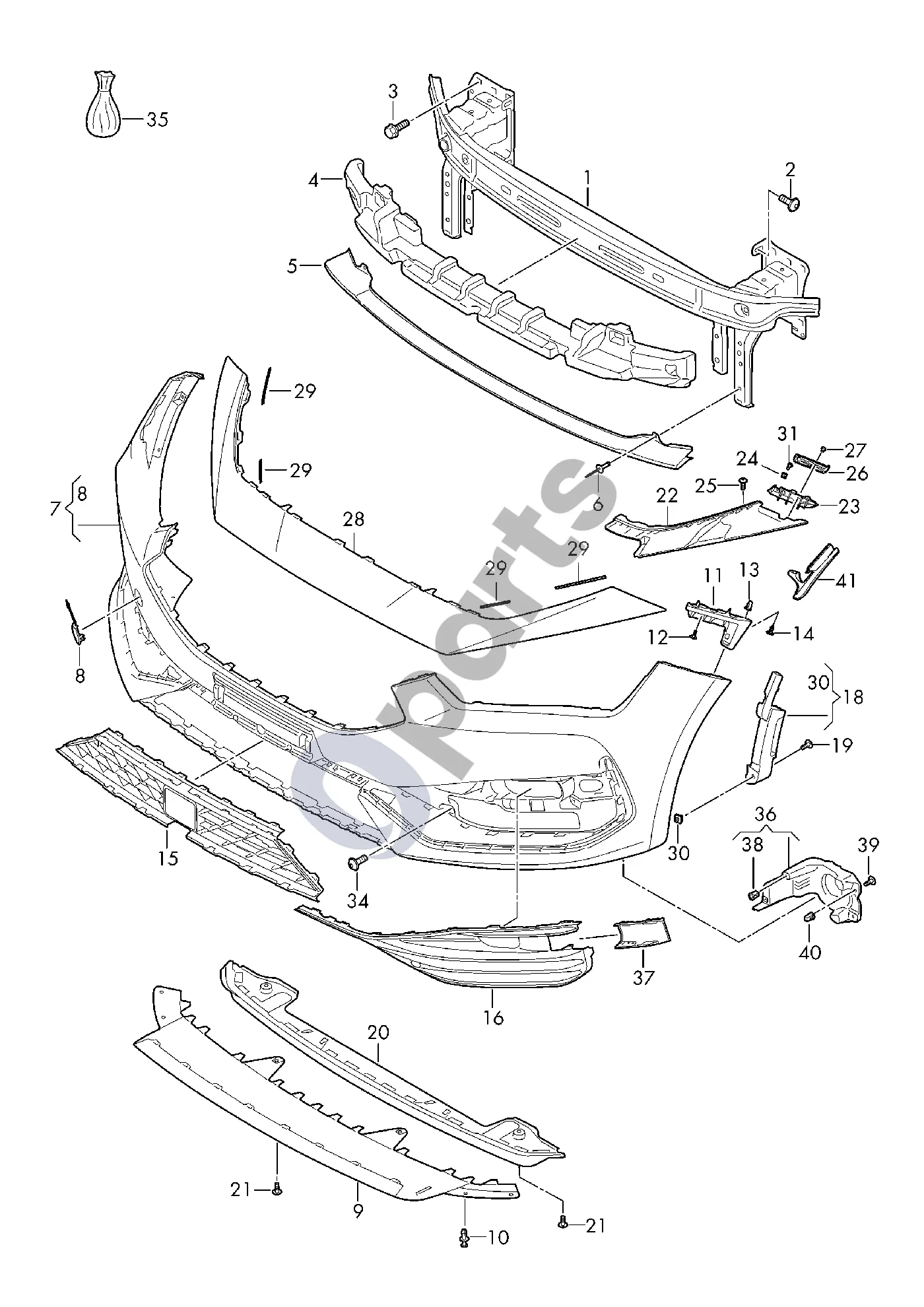 Seat Leon IV (2020–) Bamperis schema – pozicija 4: Amortizatorius