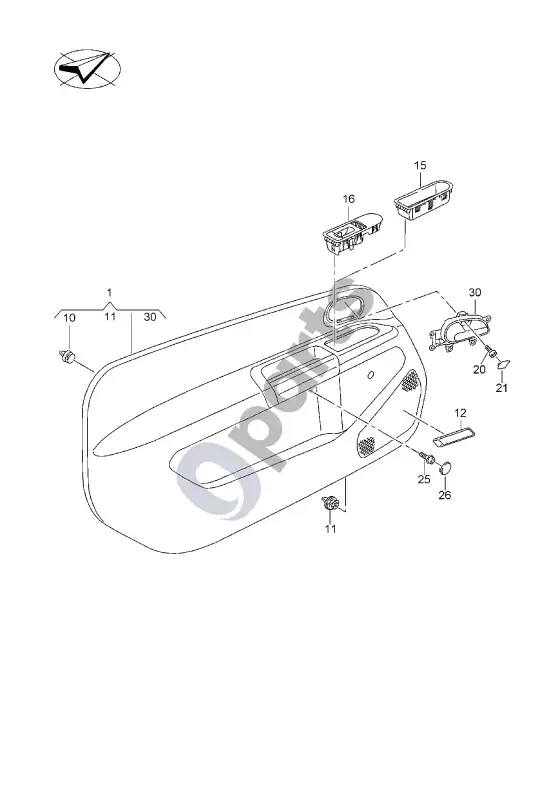 Seat Mii durų skydas – schema