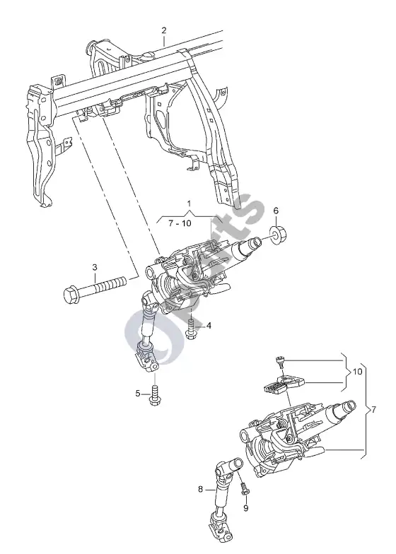 Seat Mii vairo kolonėlė – schema