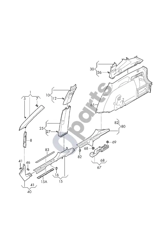 Seat Tarraco statramščio apdaila – schema