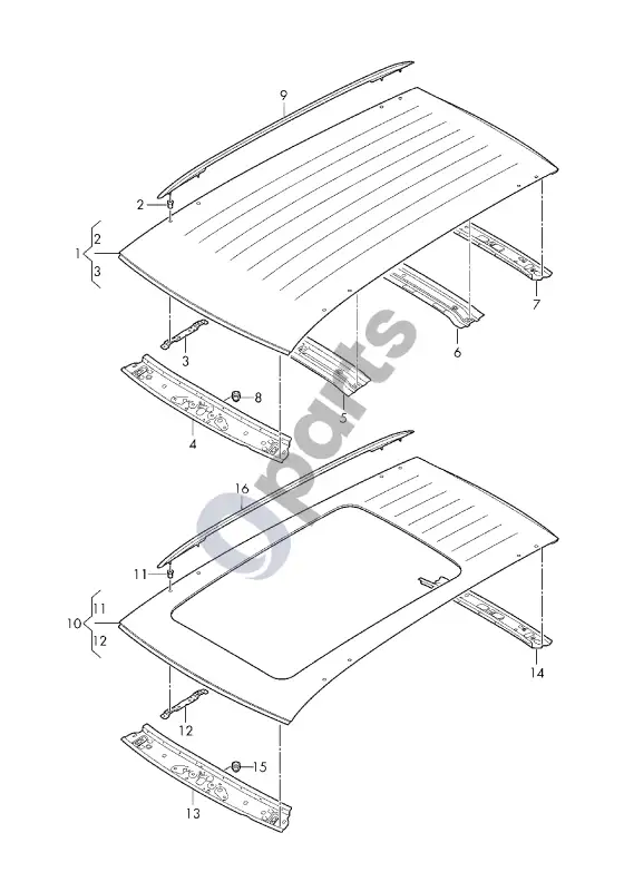 Seat Tarraco stogas – schema