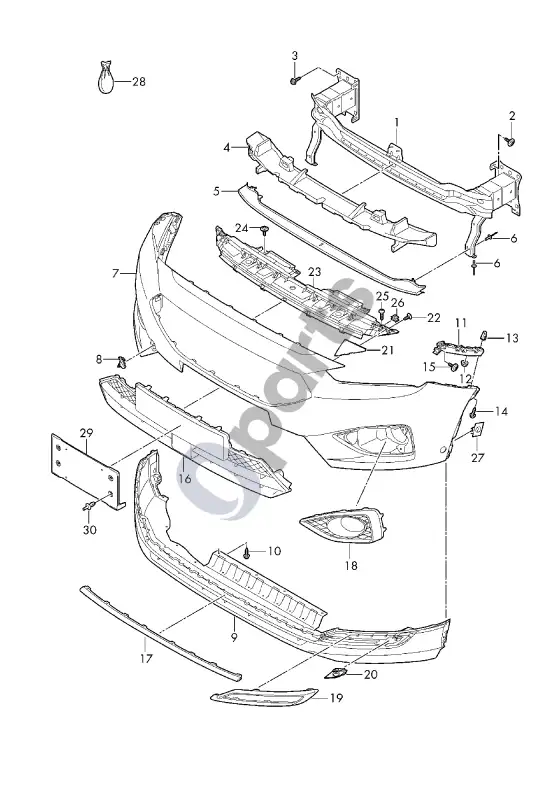 Seat Tarraco bamperis – schema