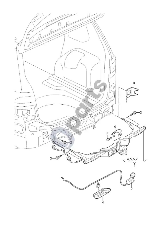 Seat Tarraco vilkimo kablys – schema