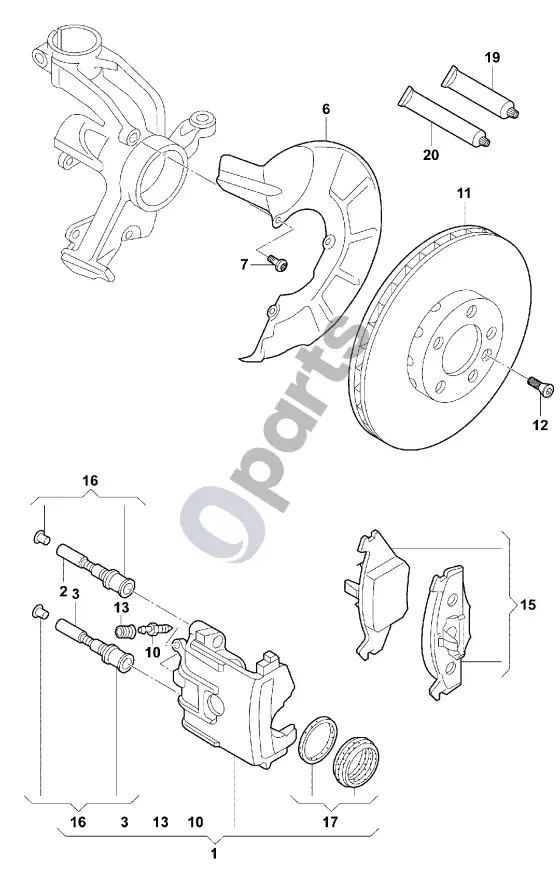 Skoda Citigo diskinis stabdys – schema