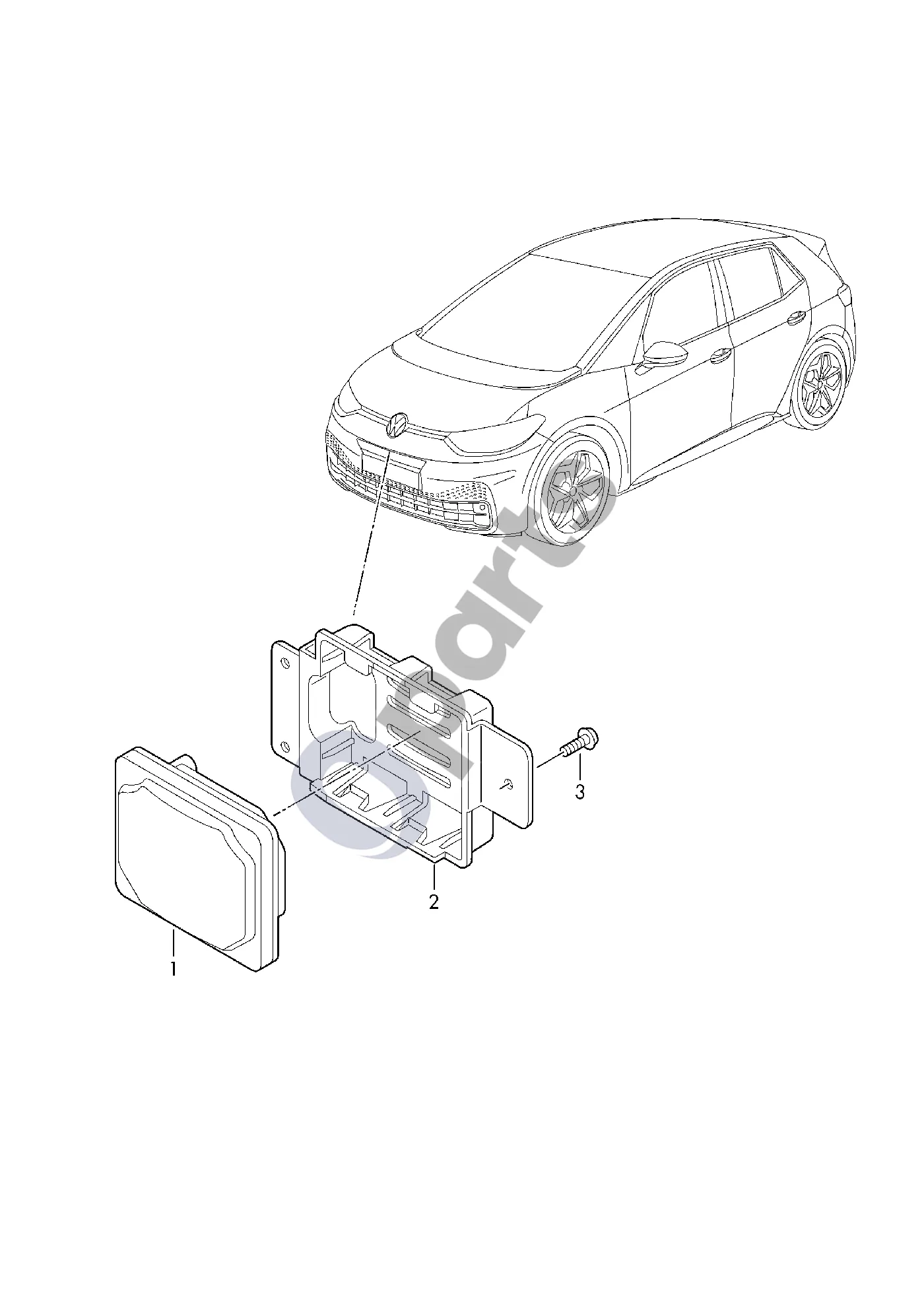 Skoda Enyaq iV (2020–) Radaro jutiklis schema – Radaro jutiklis D - 30.10.2023>> - 26.02.2024
