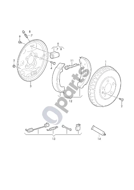 Skoda Kamiq būgninis stabdys – schema
