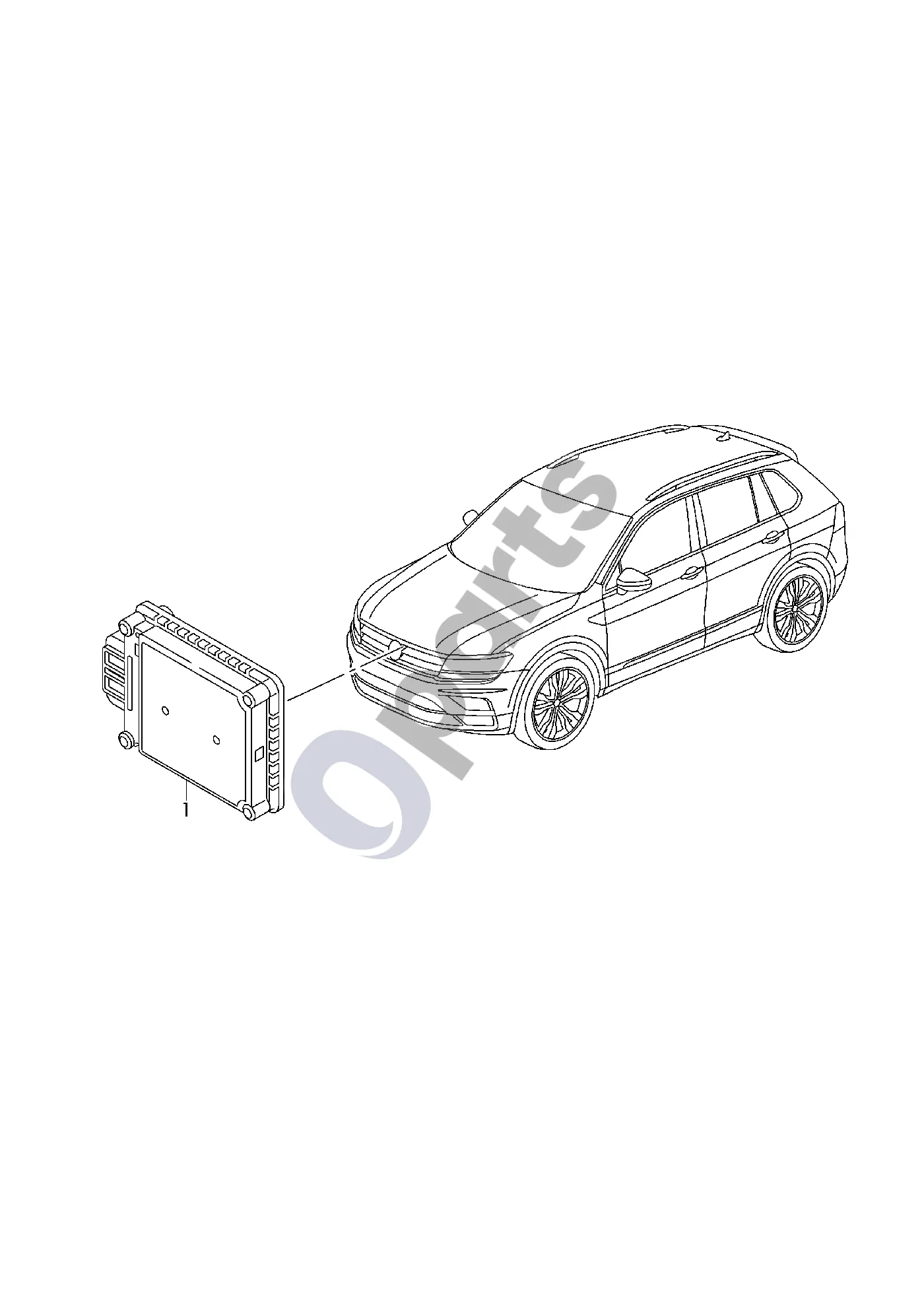 Skoda Karoq (2017–) Radaro jutiklis schema – Valdymo blokas su programine įranga atstumo reguliavimui ir radaro jutikliui D - 20.07.2020>> - 28.02.2022
