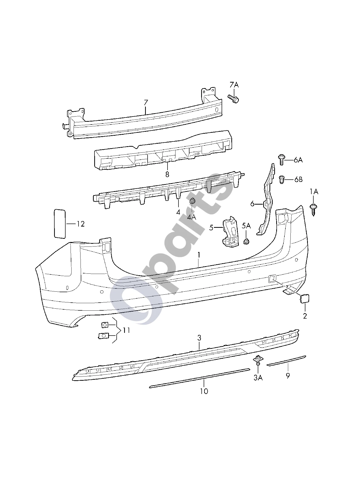 Skoda Superb B9 (2023–) Bamperis schema – pozicija 7: Bamperis