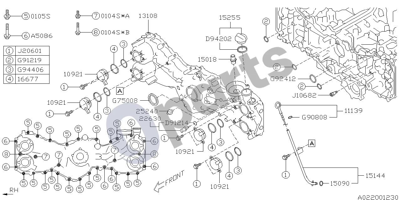 Subaru BRZ Paskirstymo diržo dangtis (20D) schema – pozicija 10921: Vožtuvas – tepalo valdymo, mazgas