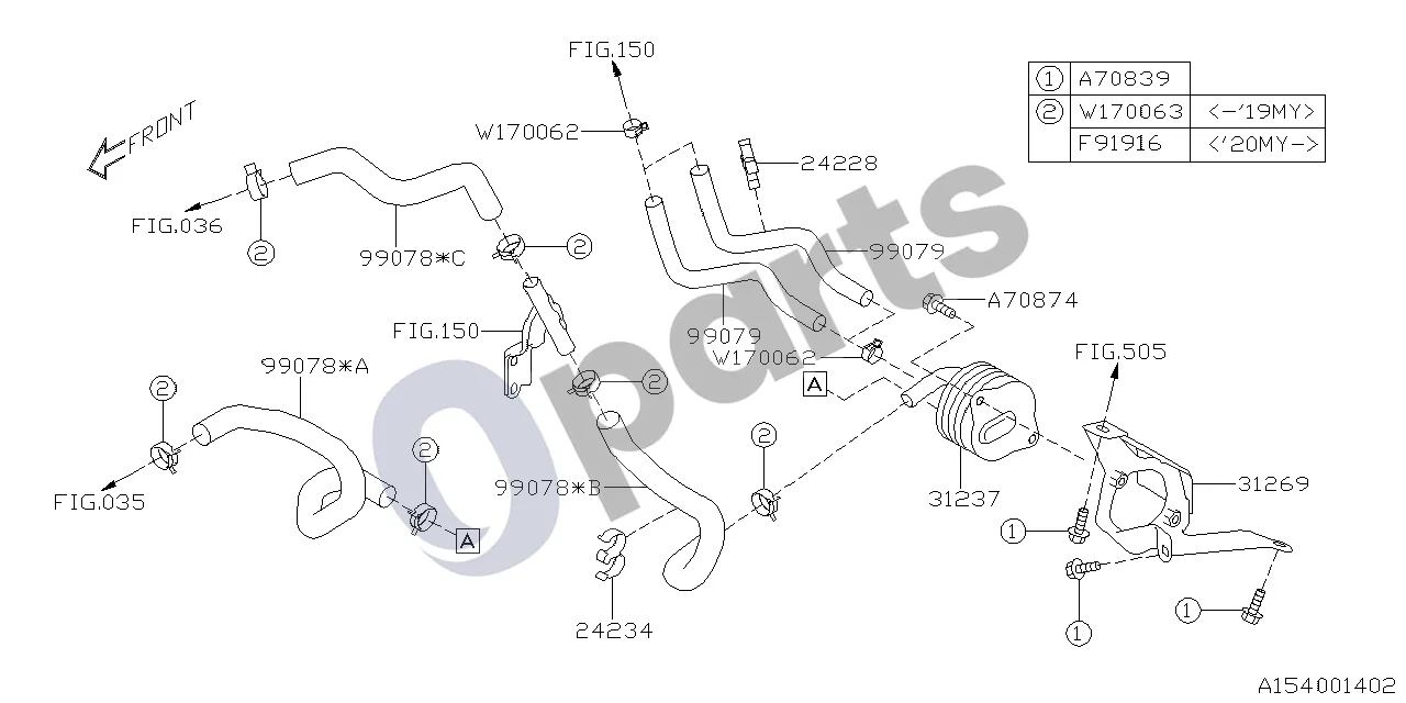 Subaru BRZ Automatinės pavarų dėžės korpusas schema – Žarnos spaustukas