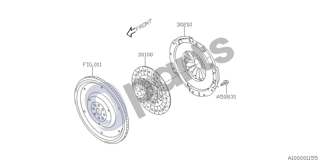 Subaru BRZ Sankabos laikiklis schema – Varžto ir poveržlės komplektas