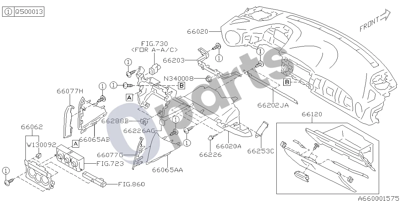 Subaru BRZ Apatinis (20D) schema – pozicija 66020: Prietaisų skydelis, komplektas