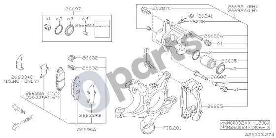Subaru BRZ diskinis stabdys – schema