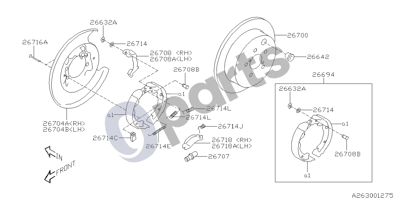 Subaru BRZ Stovėjimo stabdys schema – pozicija 26642: Kamštis – stabdžių būgno