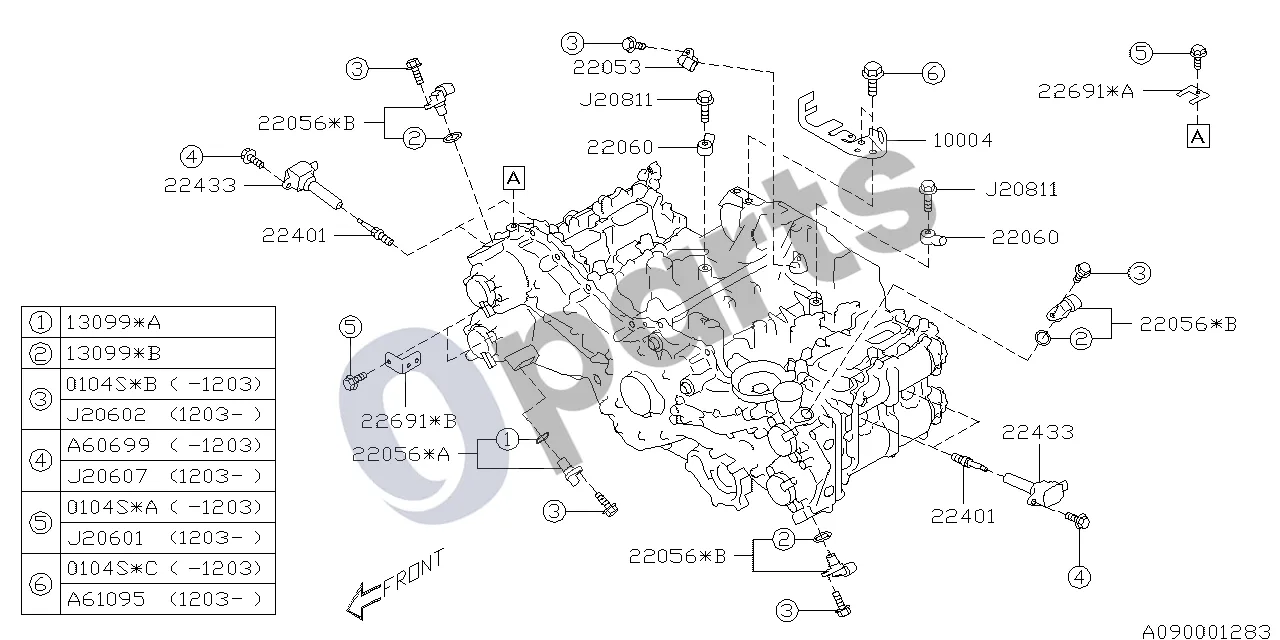 Subaru BRZ 12.2011 - ..., 20D +20C (20C) schema – pozicija 13099B: Sandarinimo žiedas, skirstomasis velenas