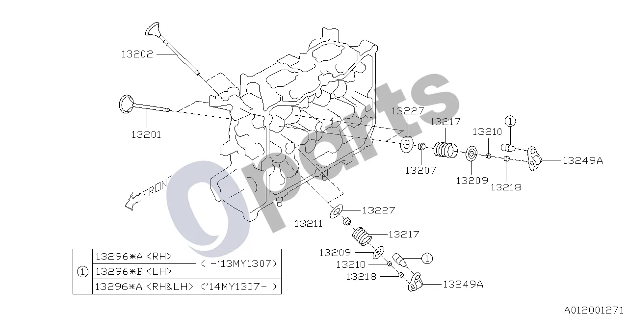 Subaru BRZ 12.2011 - ..., 20D +20C (20C) schema – pozicija 13249A: Vožtuvų svirties komplektas