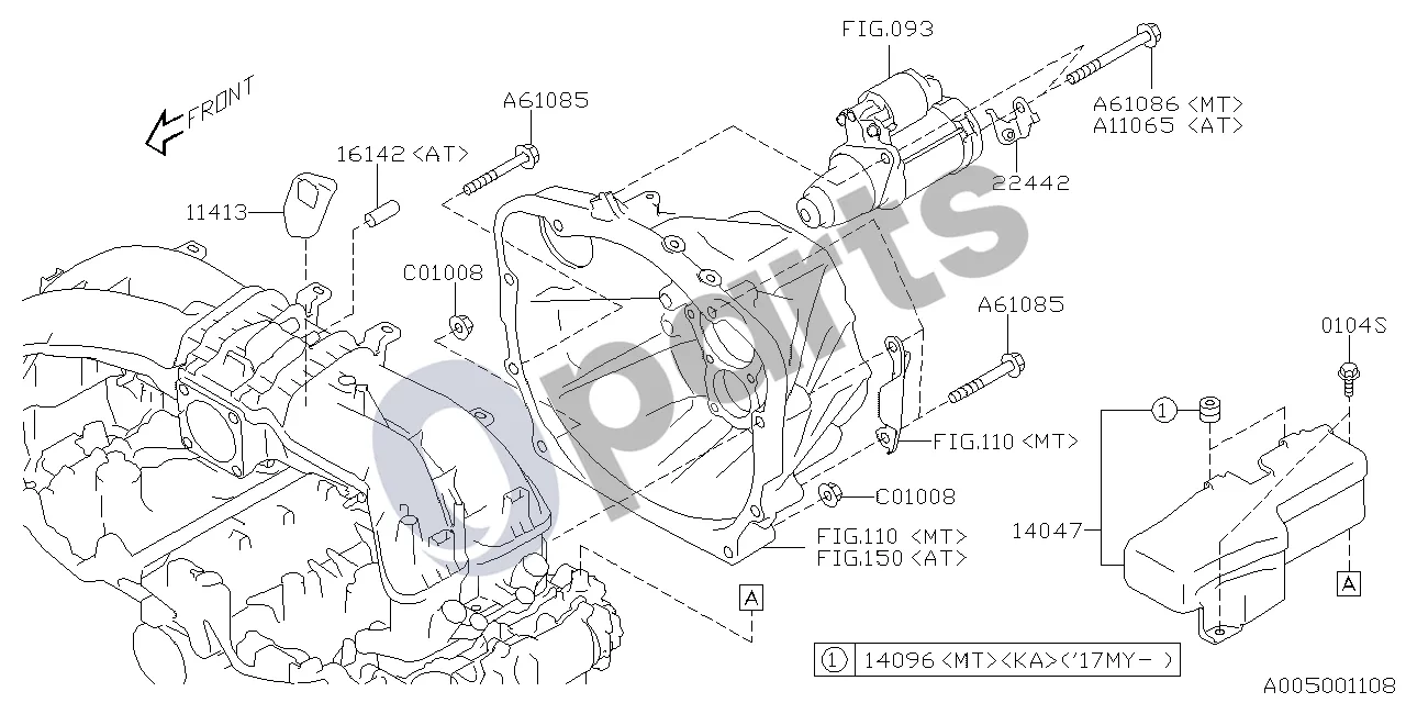 Subaru BRZ 12.2011 - ..., 20D +20C (20C) schema – pozicija 11413: Kamštis – skirstymo angos