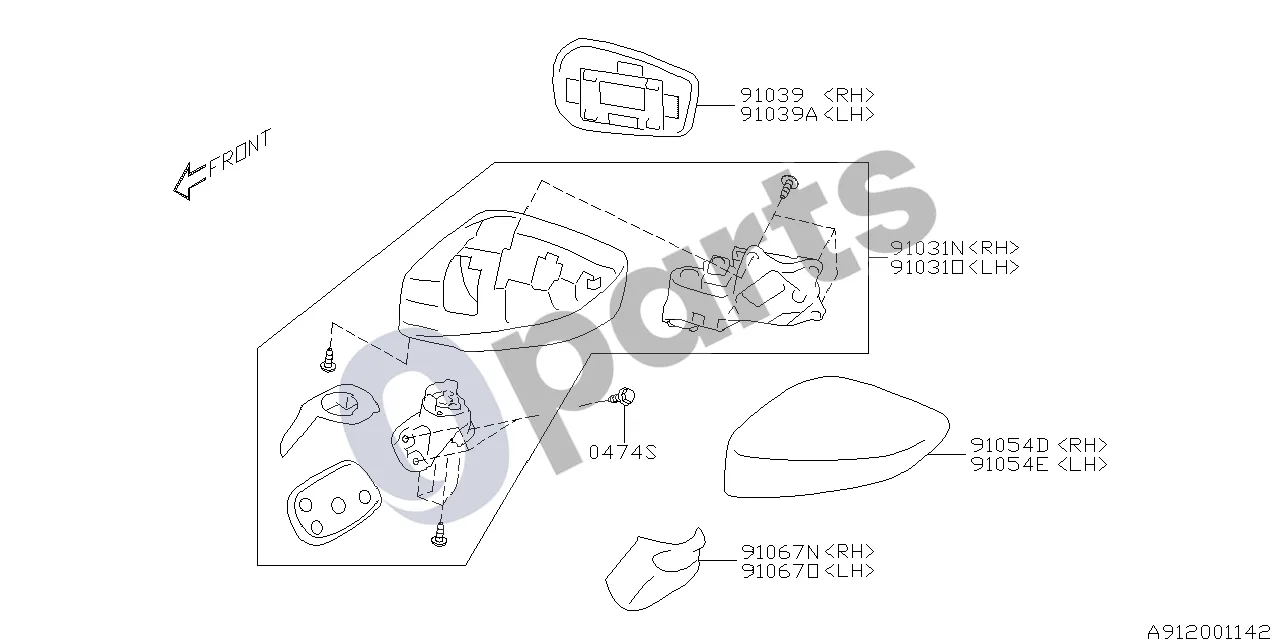 Subaru BRZ 12.2011 - ..., 2C (20D) schema – pozicija 91067O: Veidrodėlio laikiklio dangtelis, kairysis
