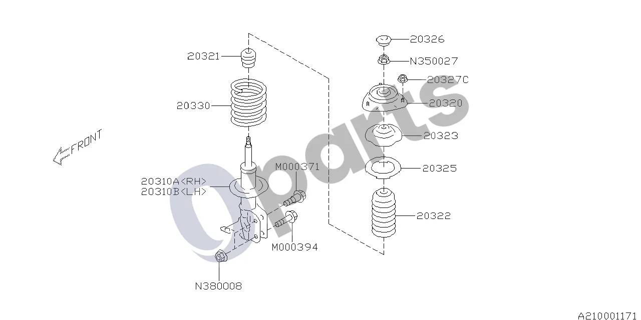 Subaru BRZ 12.2011 - ..., 2C (20D) schema – pozicija 20326: Priekinio amortizatoriaus dulkių sandariklis