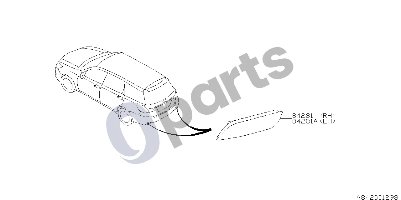 Subaru Exiga (2008–2018) Atšvaitas schema – pozicija 84281: Atšvaitas mazgas-dešinys