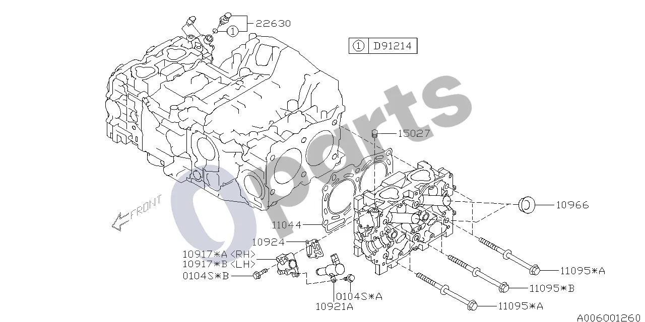 Subaru Exiga (2008–2018) Sistema schema – pozicija 11044: Cilindrų galvutės tarpiklis