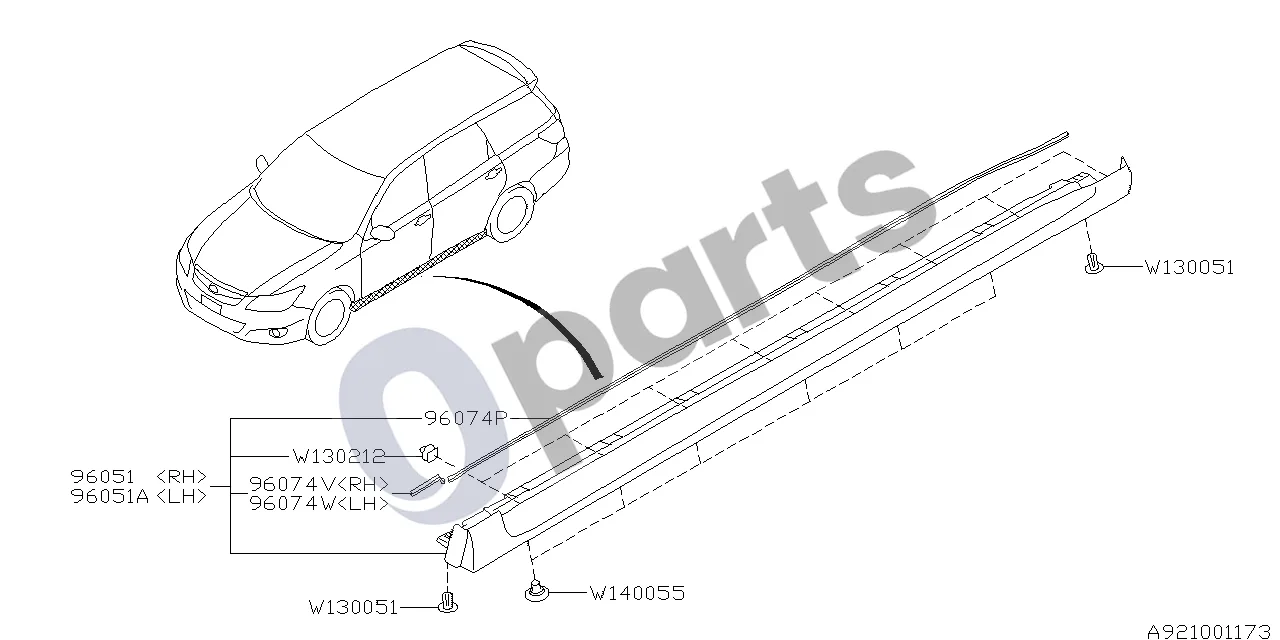 Subaru Exiga (2008–2018) Šoninis spoileris schema – Segtukas d9