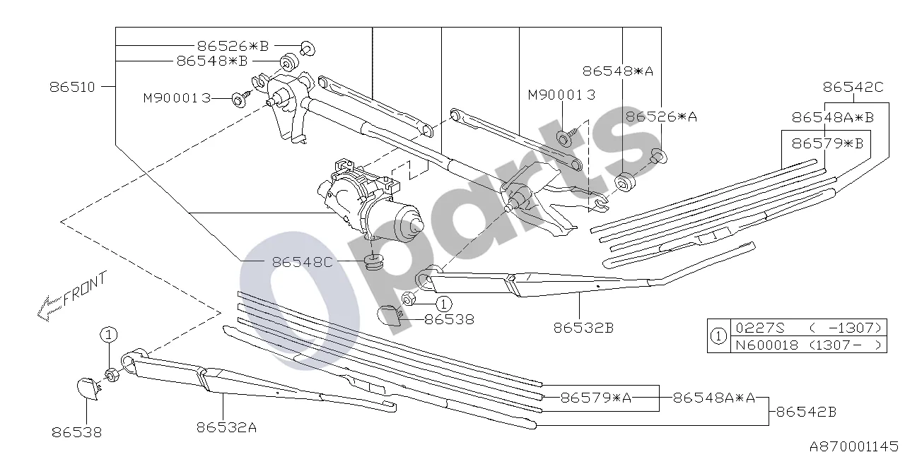 Subaru Exiga (2008–2018) Priekinio stiklo valytuvas schema – pozicija 86538: Dangtelis-valytuvo kojelė