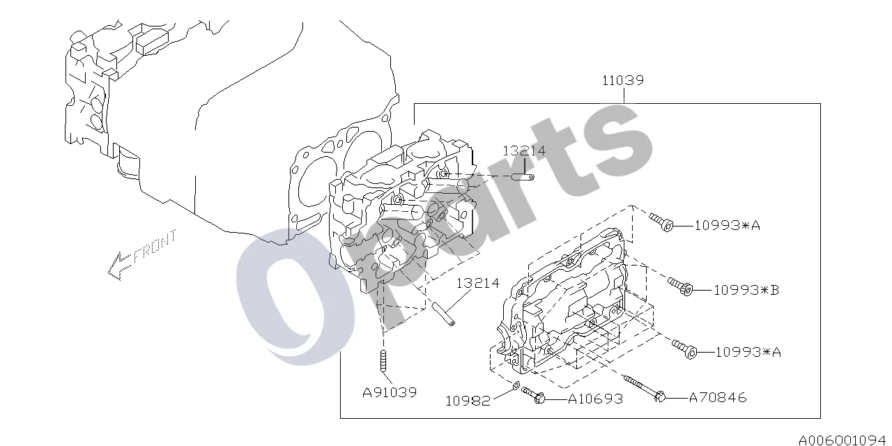 Subaru Forester SF (2000–2003) Cilindrų galvutė (EJ202) schema – pozicija 11039: Cilindrų galvutės mazgas
