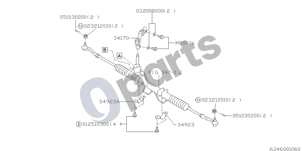 Subaru Forester SF (2000–2003) 01.1997 - ..., W (EJ202) schema – pozicija 34923A: Pavarų dėžės krumpliaračio spaustukas