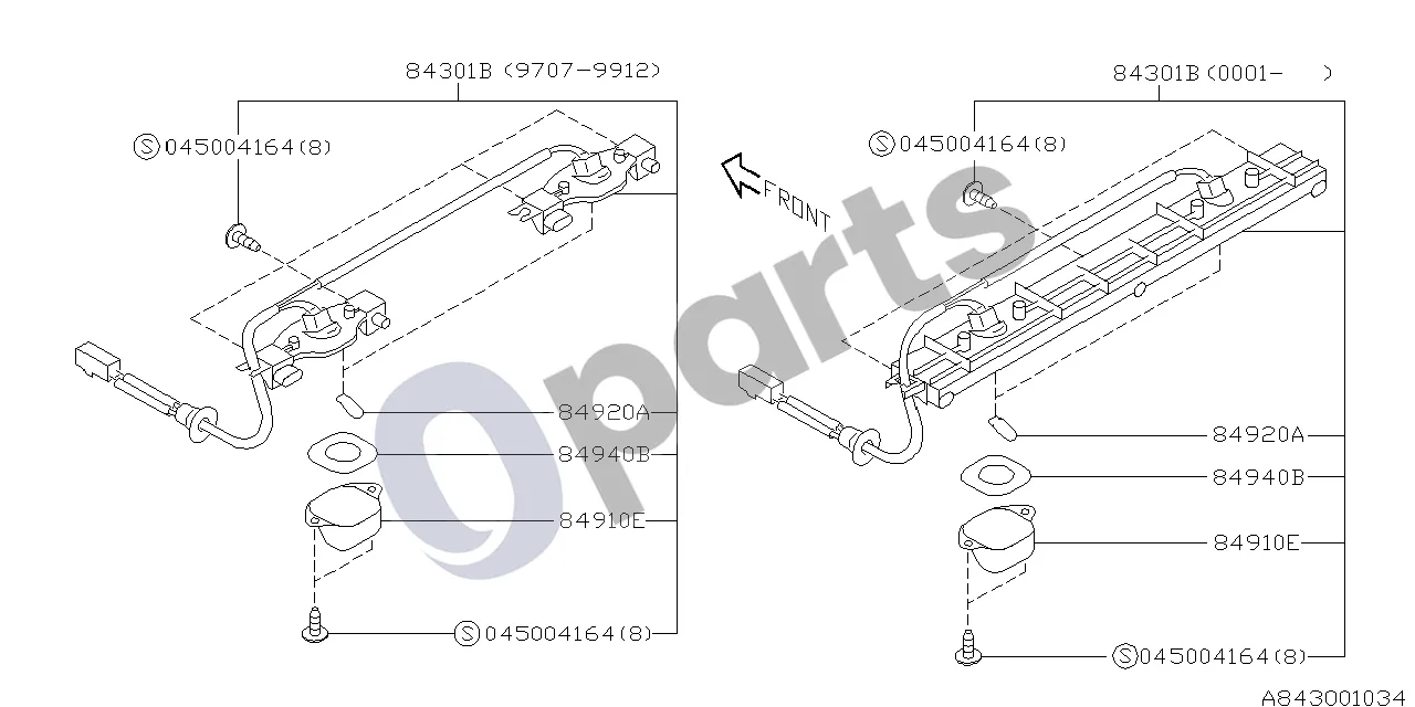 Subaru Forester SF (2000–2003) 01.1997 - ..., W (EJ205) schema – pozicija 84940B: Sandariklis-numerio apšvietimo žibinto